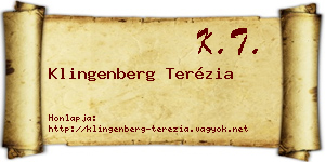 Klingenberg Terézia névjegykártya